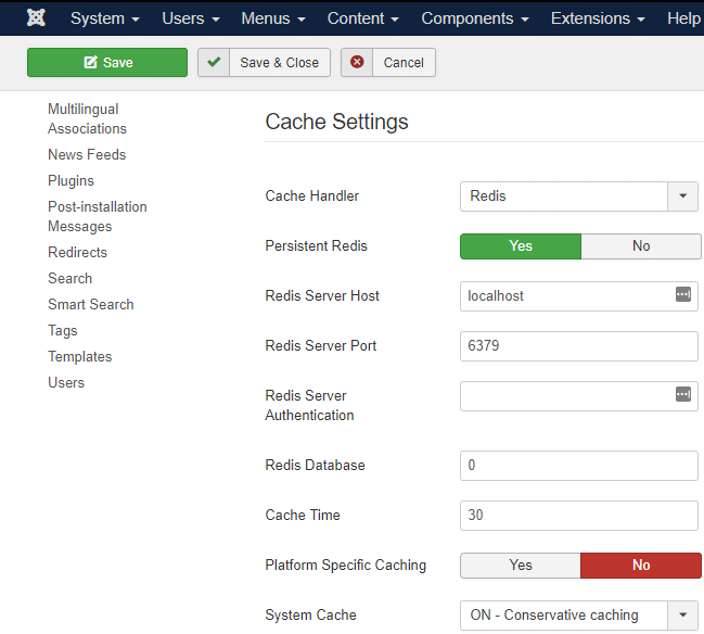 jooml redis cache