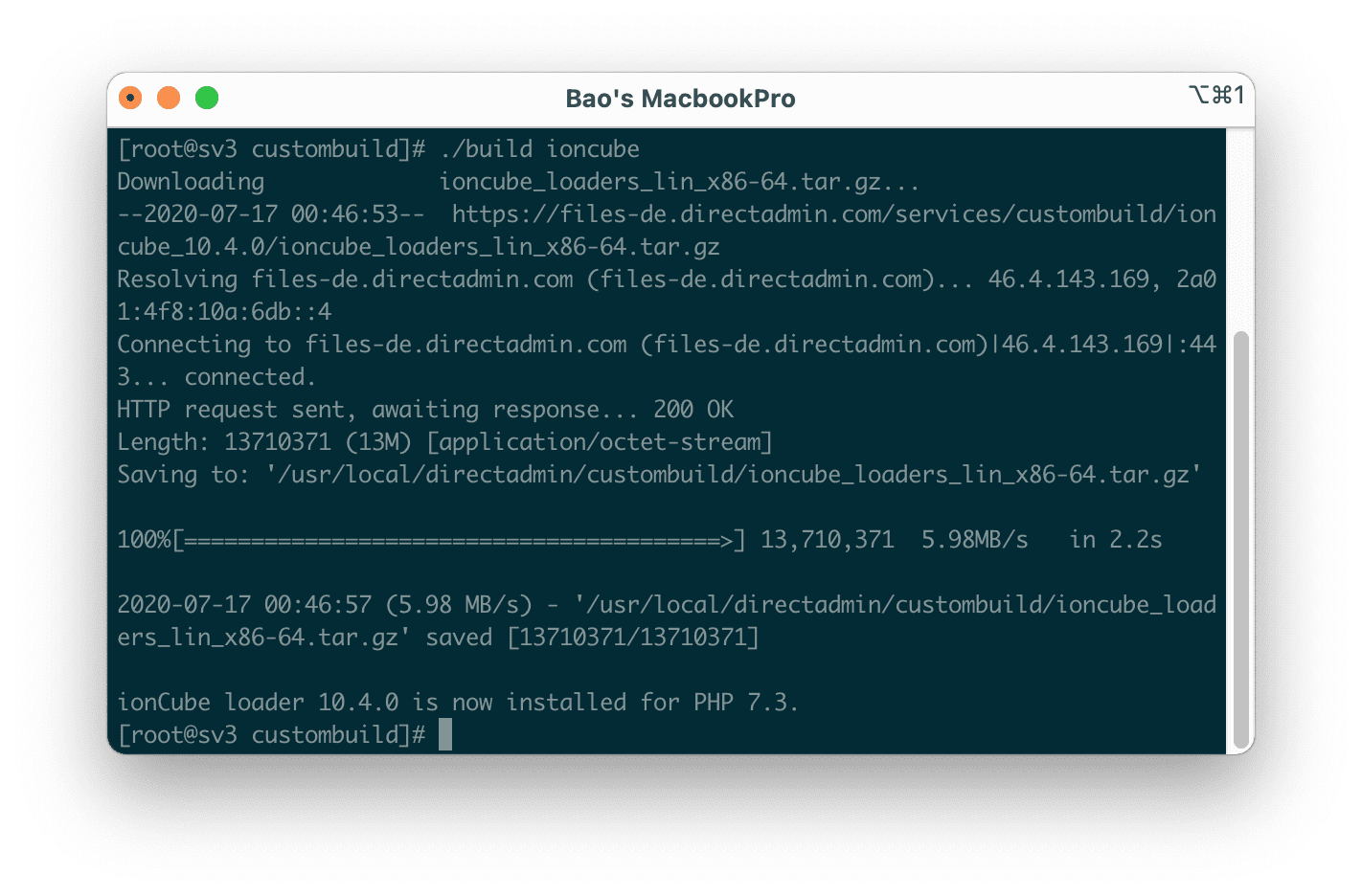 Install Ioncube into DirectAdmin