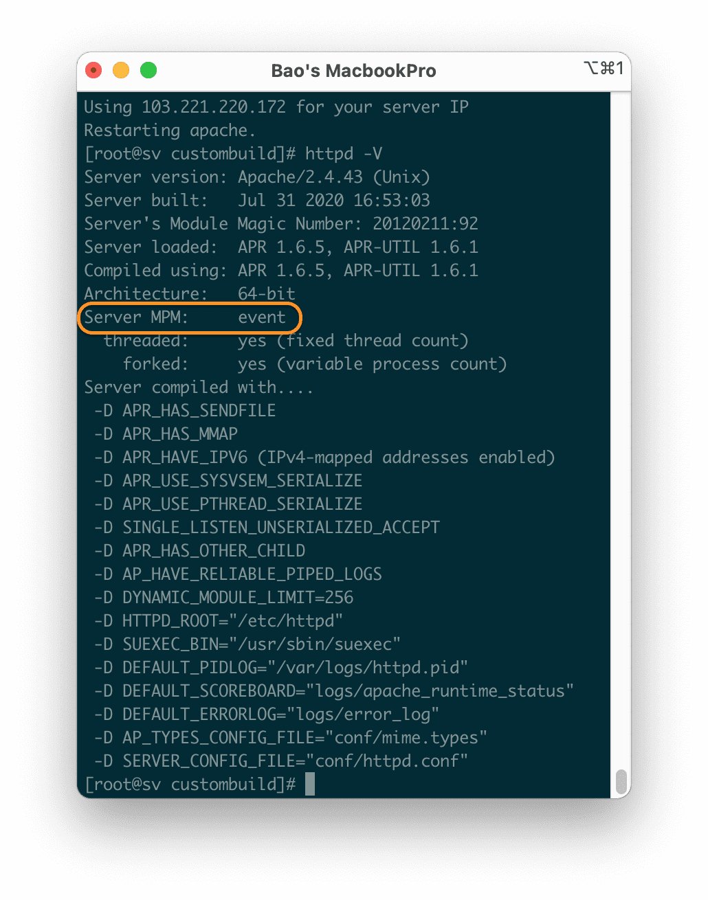 MPM prefork sang MPM event Apache DirectAdmin