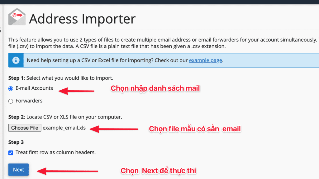 Hướng dẫn sử dụng Address Importer cPanel.