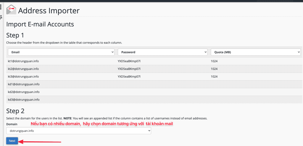 Hướng dẫn sử dụng Address Importer cPanel.