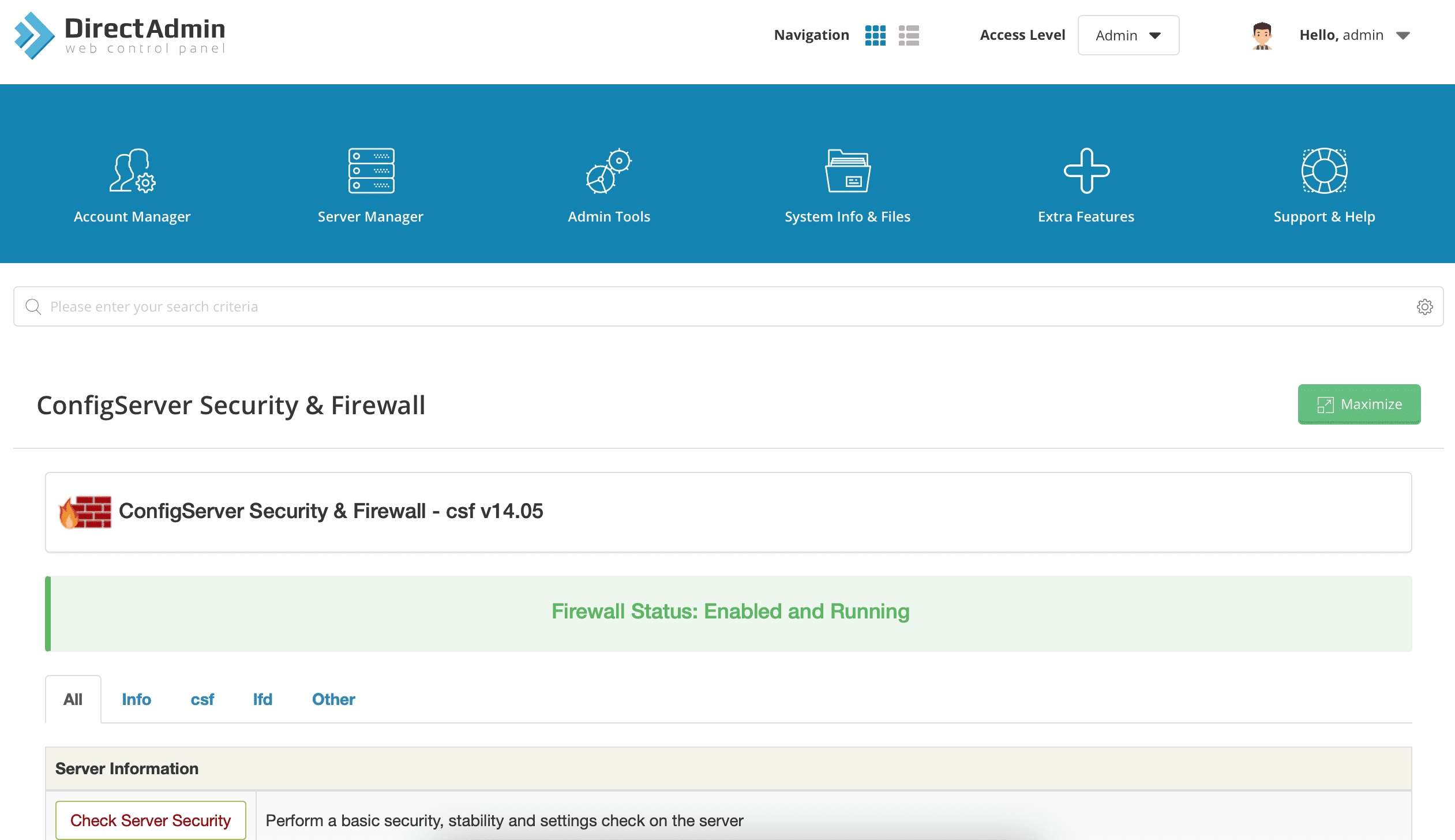 Security Error No valid session key trên CSF DirectAdmin - how to fix