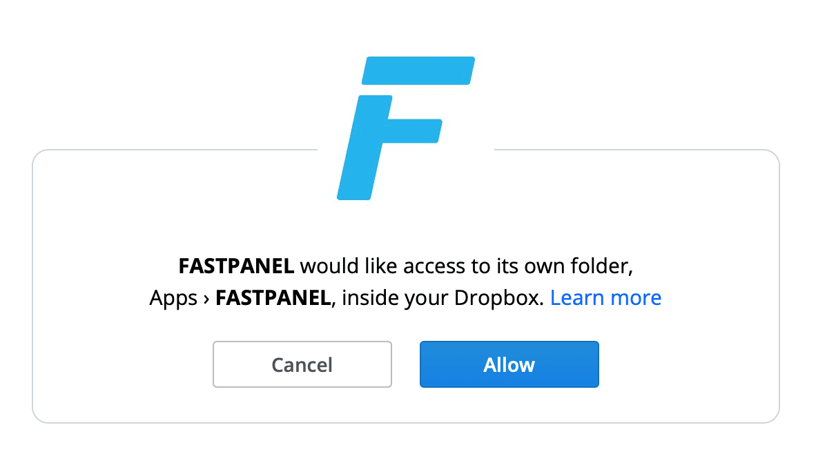 how to - backup FASTPANEL data to DropBox