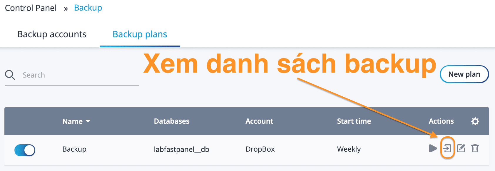 how to - backup FASTPANEL data to DropBox