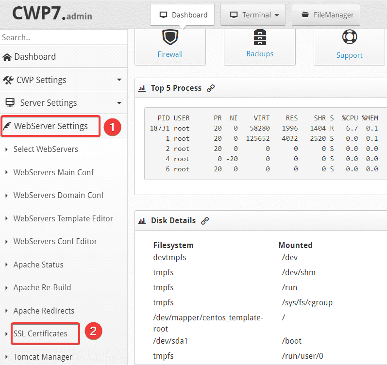 Cài đặt SSL có phí trên Centos Web Panel