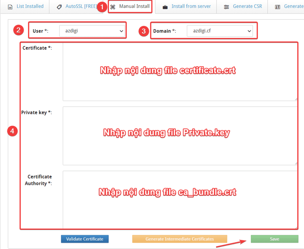 Cài đặt SSL có phí trên Centos Web Panel