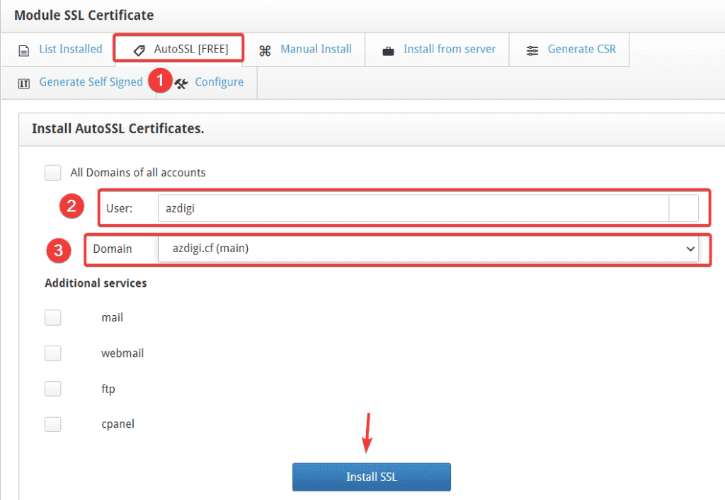 install Let's Encrypt SSL on Centos Web Panel