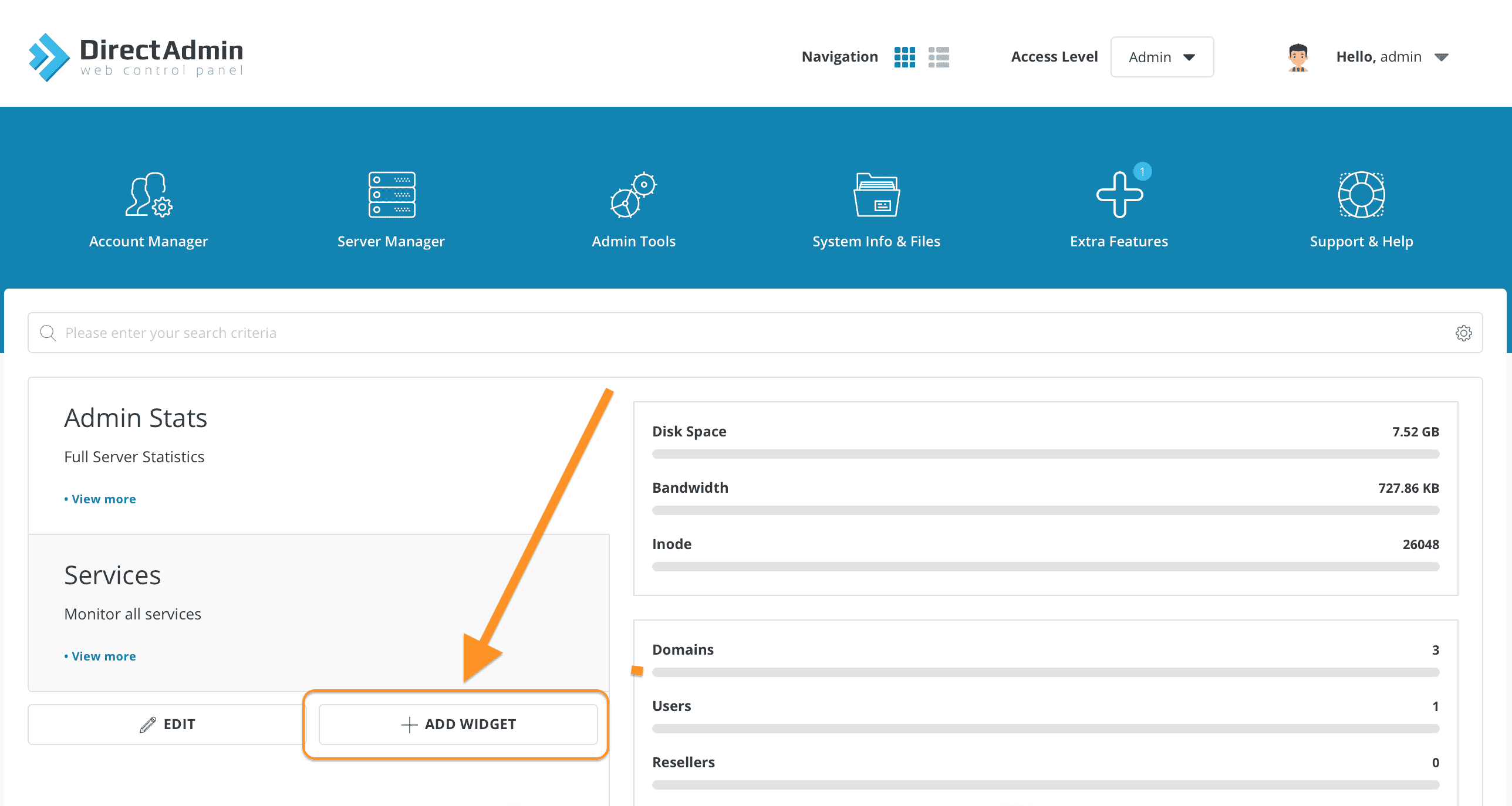 install Load Monitor into DirectAdmin