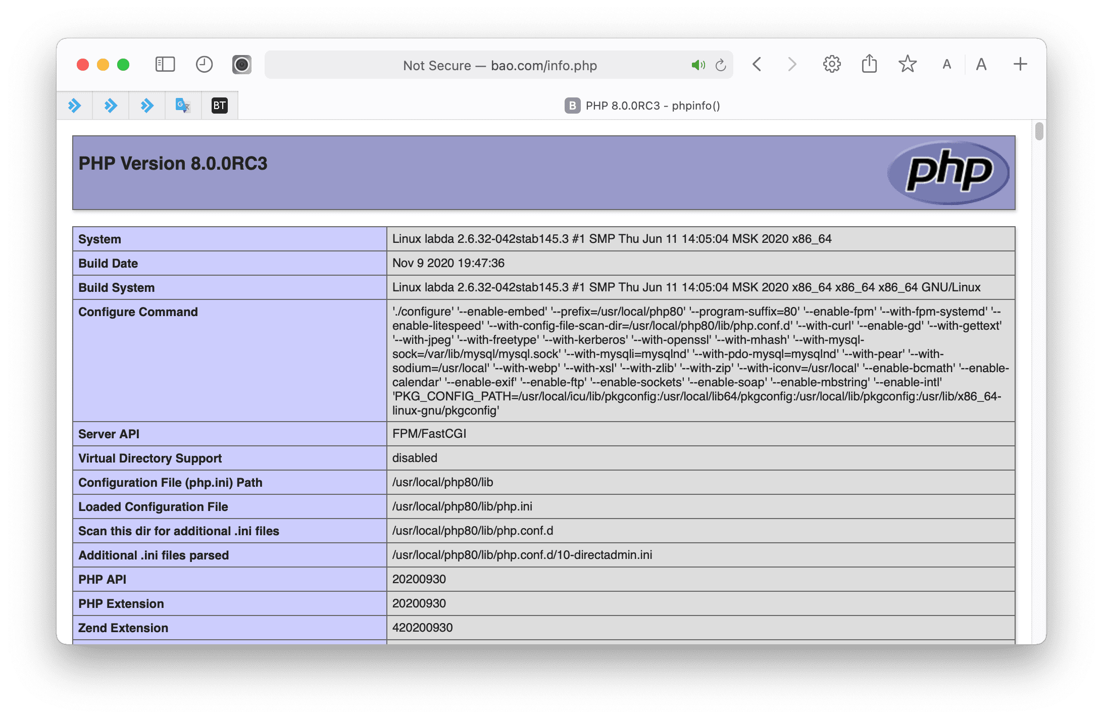 how to install cài đặt PHP 8.0 trên DirectAdmin