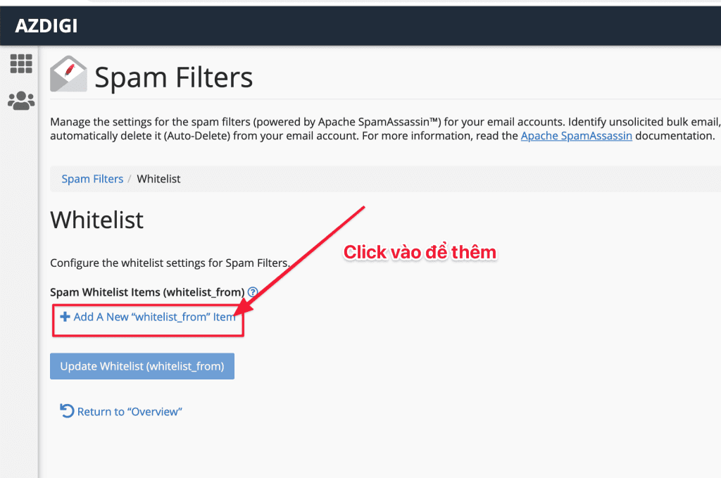 Hướng dẫn sử dụng Spam Filters cPanel