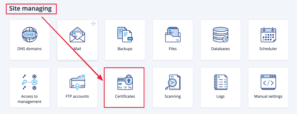 configure SSL on FASTPANEL