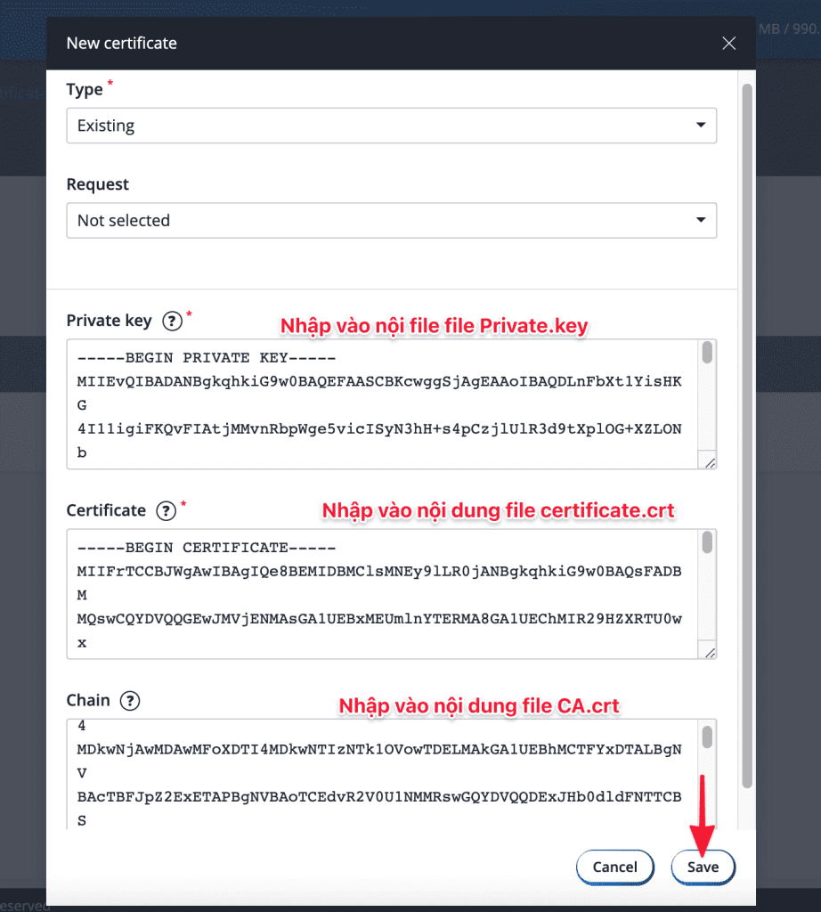 configure SSL on FASTPANEL