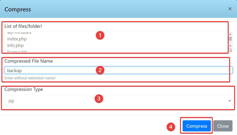 sử dụng File Manager