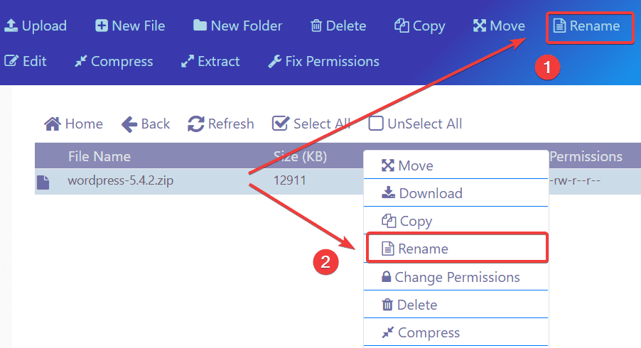 sử dụng File Manager