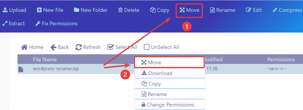 sử dụng File Manager