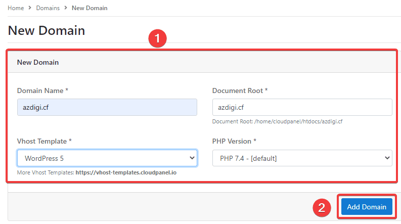 Cài đặt WordPess trên CloudPanel