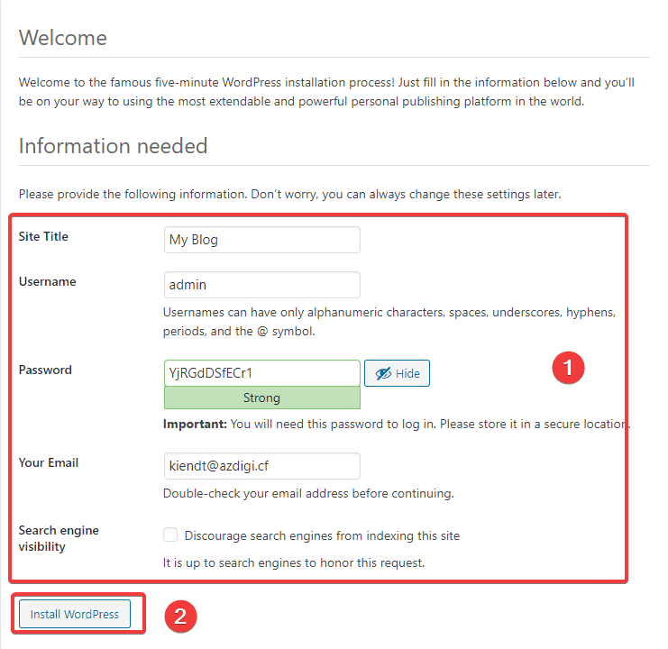 Cài đặt WordPess trên CloudPanel