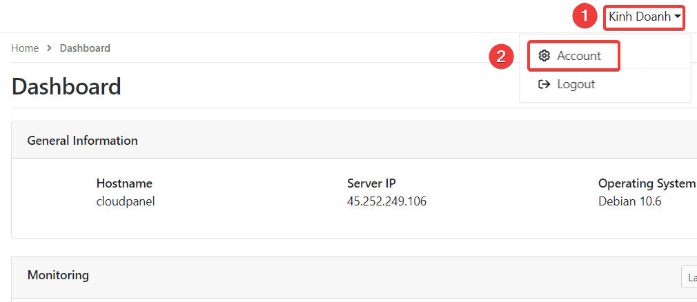 reset pass User trên CloudPanel