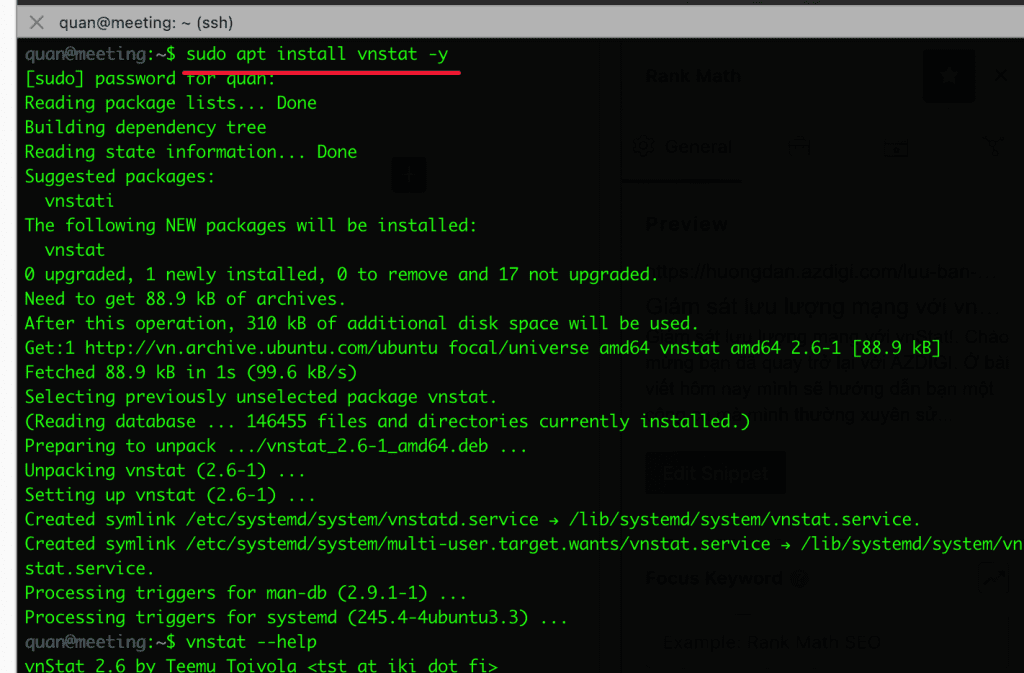 Monitoring network traffic with vnStat and vnStati