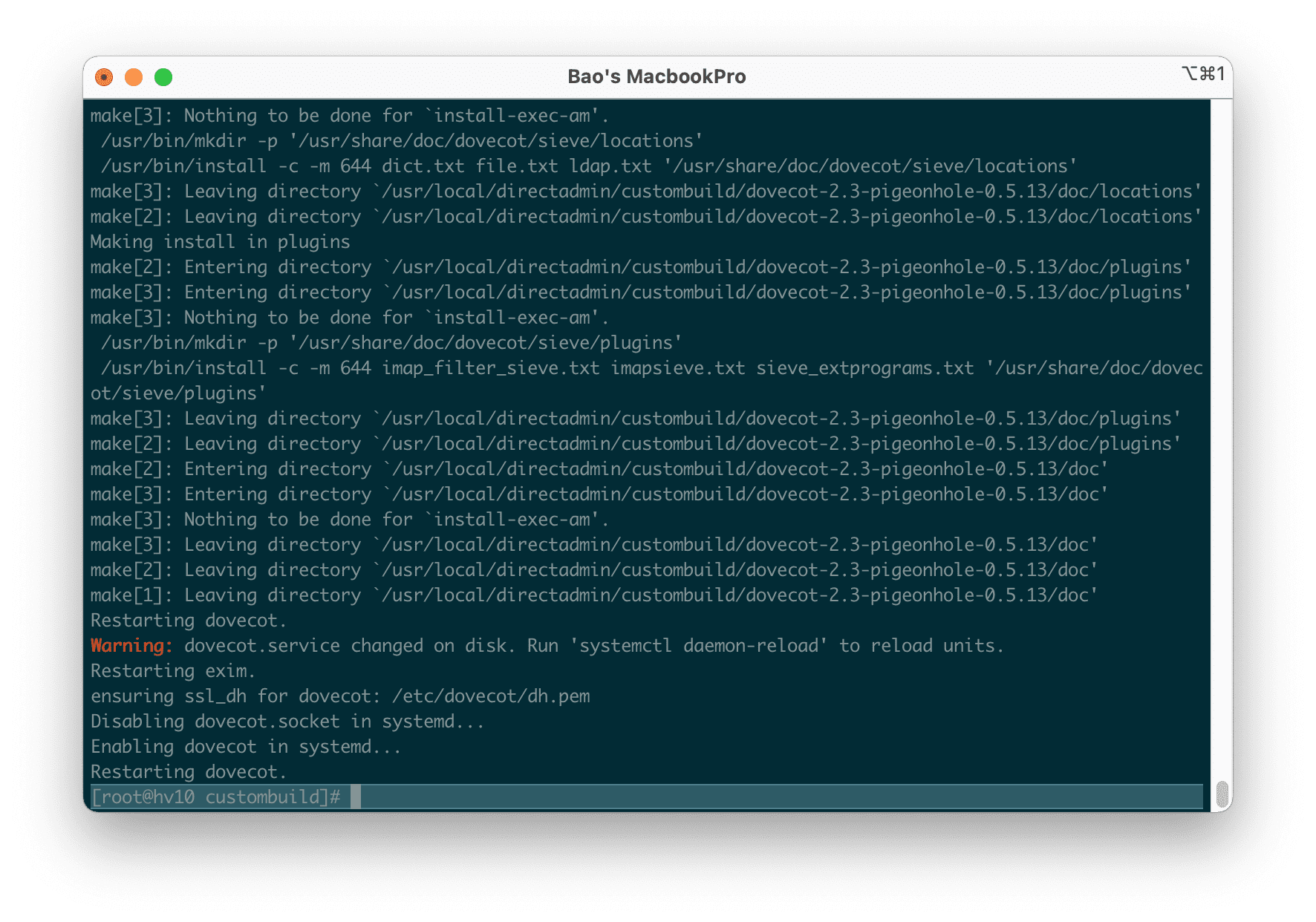 how-to-update-dovecot-on-directadmin