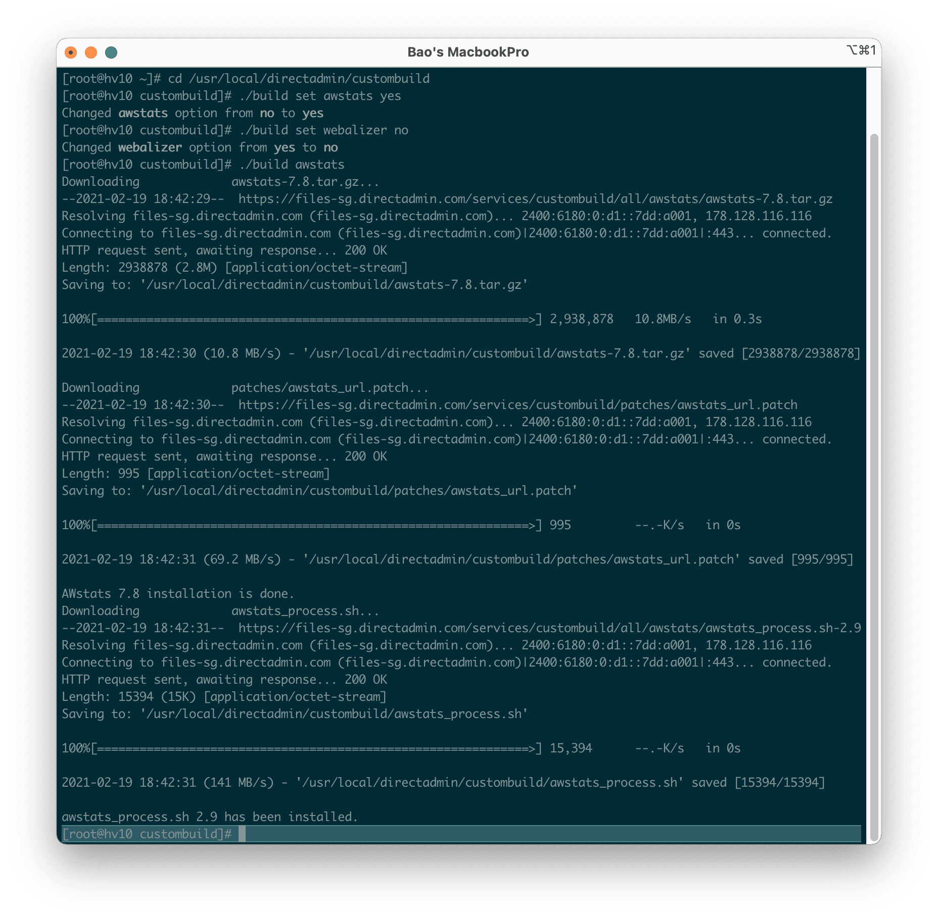 Enable AWStats on DirectAdmin