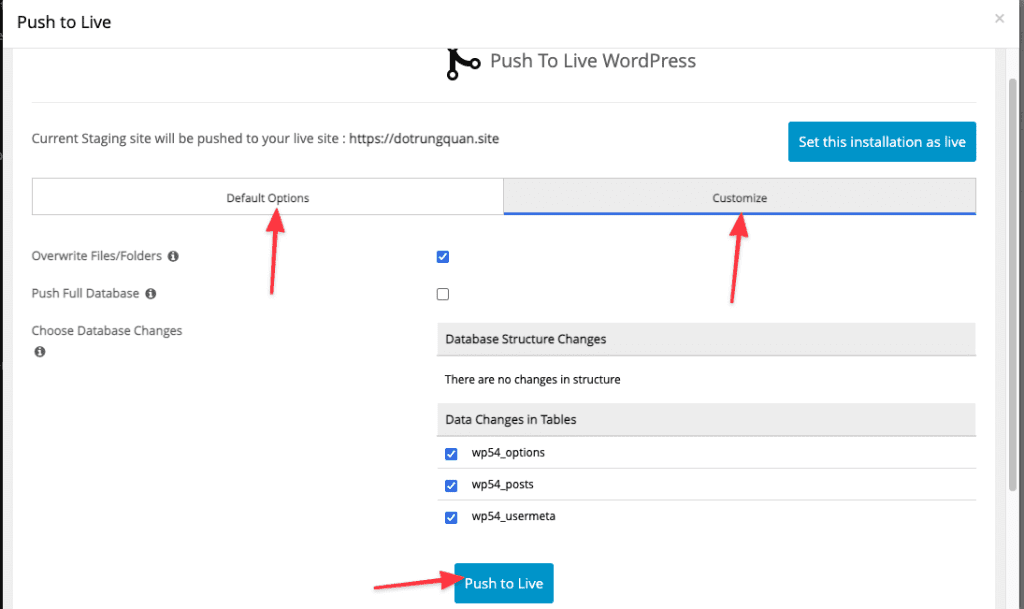 Hướng dẫn sử dụng WordPress Staging trên cPanel