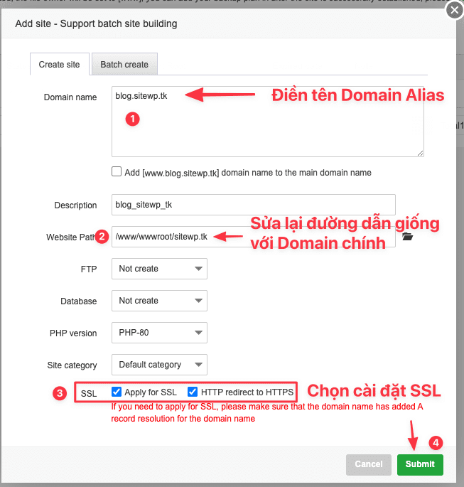 Hướng dẫn cấu hình Domain Alias trên aaPanel