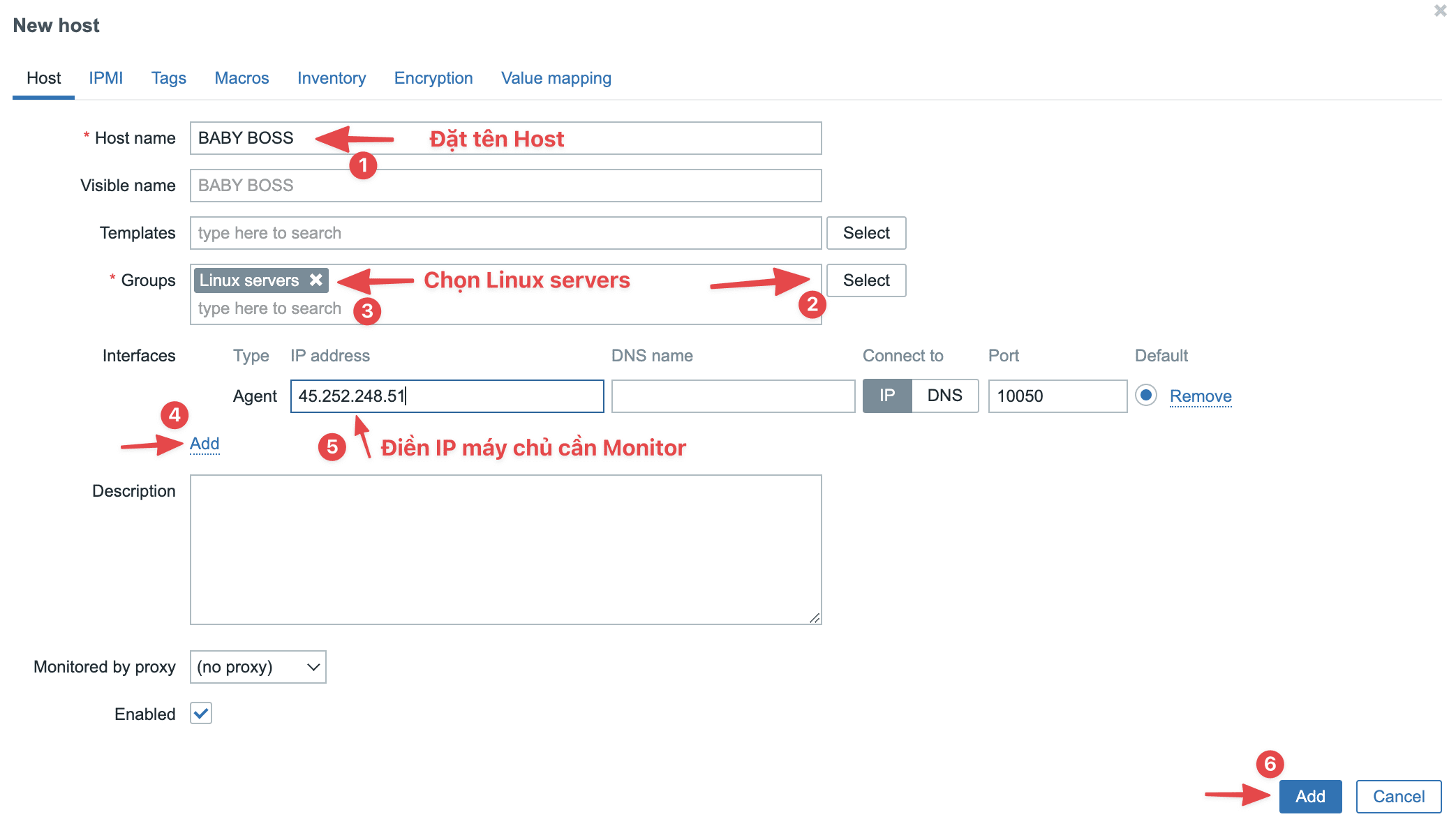 Thiếp lập giám sát máy chủ với Zabbix Server