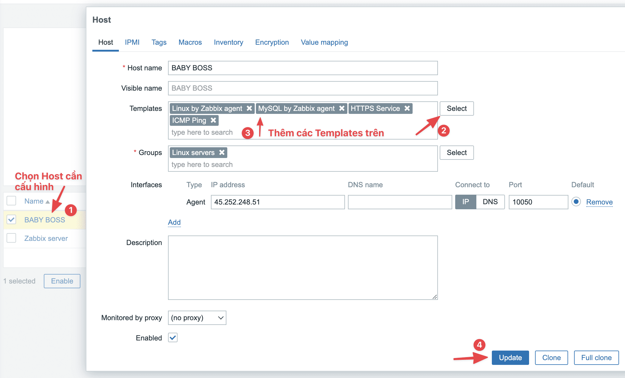 Thiếp lập giám sát máy chủ với Zabbix Server