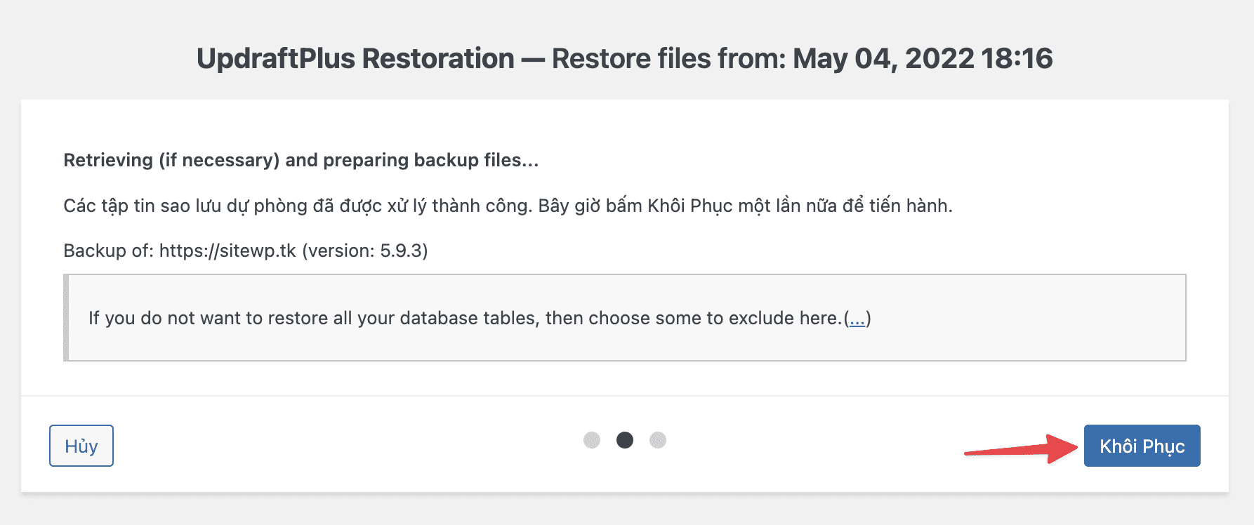 Backup/Restore dữ liệu website với UpdraftPlus