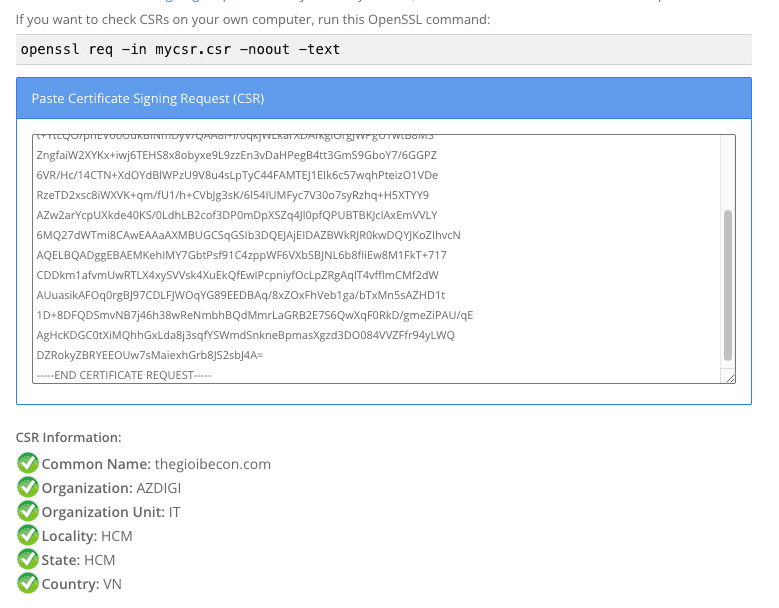 Tạo CSR trên Linux sử dụng OpenSSL