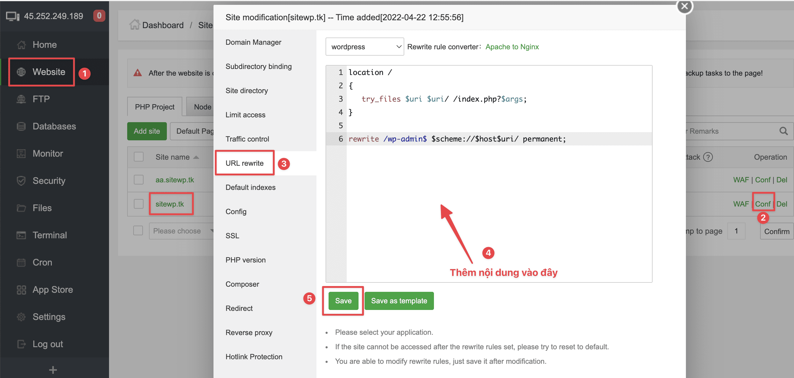 Fixing the 404 Sitemap error on aaPanel using Nginx