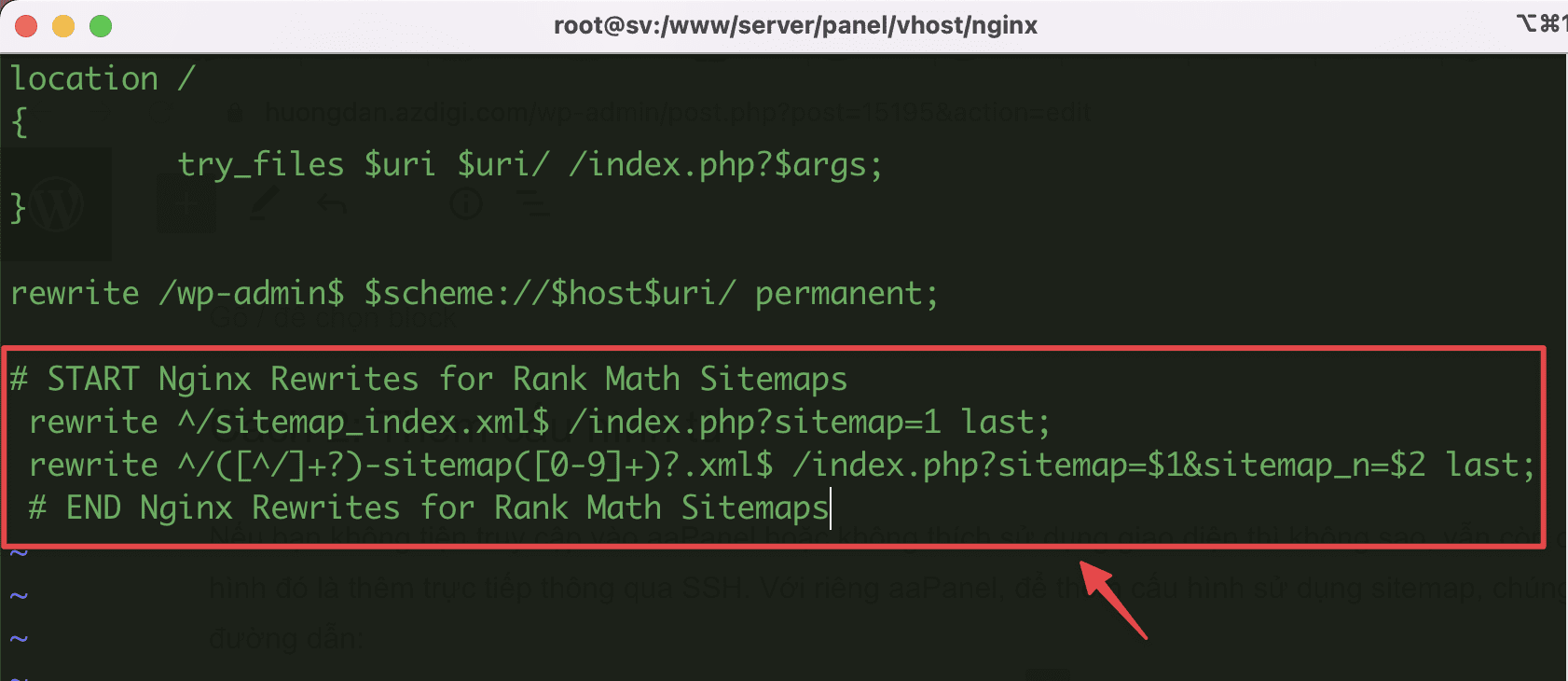 Fixing the 404 Sitemap error on aaPanel using Nginx