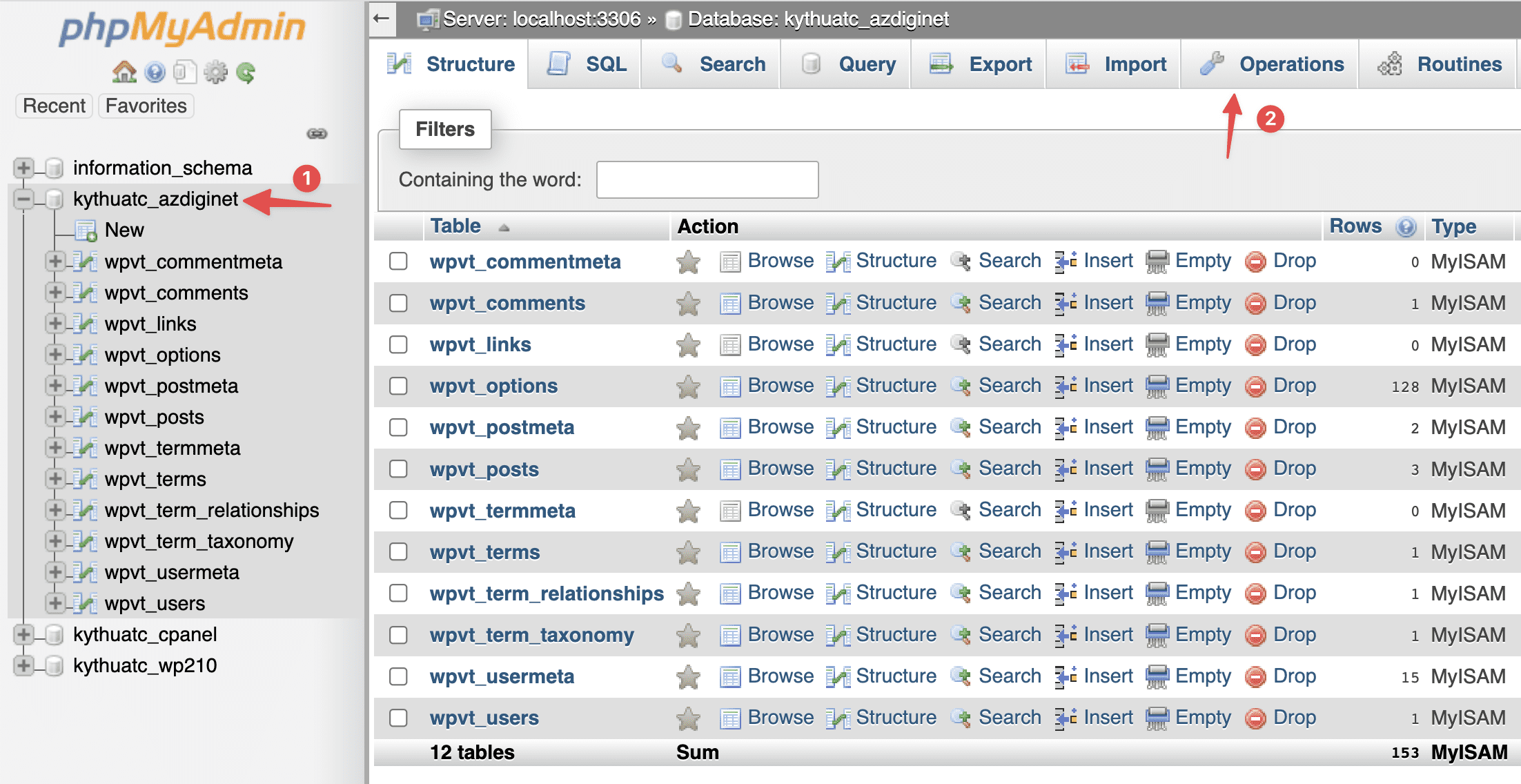 How to copy database on phpMyAdmin