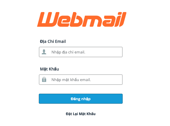 Giao diện đăng nhập webmail