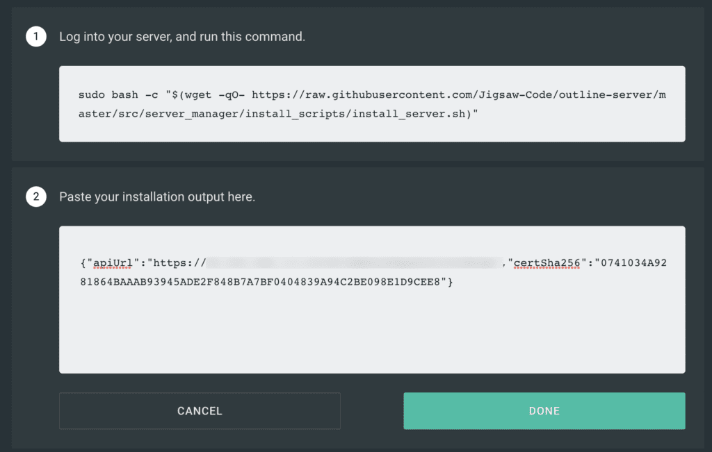 Connect to Outline VPN Server