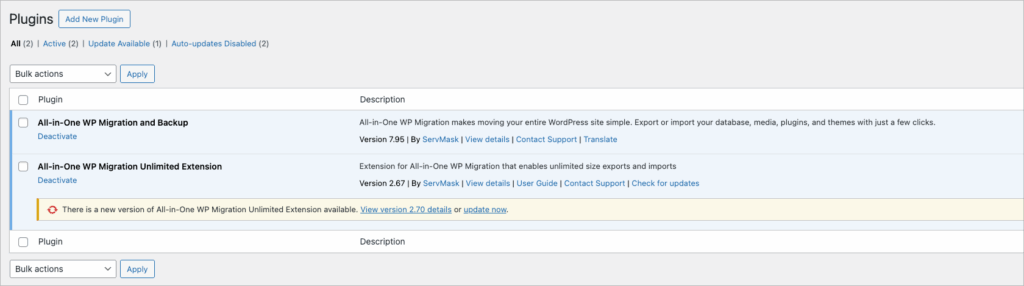 Hướng dẫn chuyển website bằng Plugin All-in-One WP Migration and Backup
