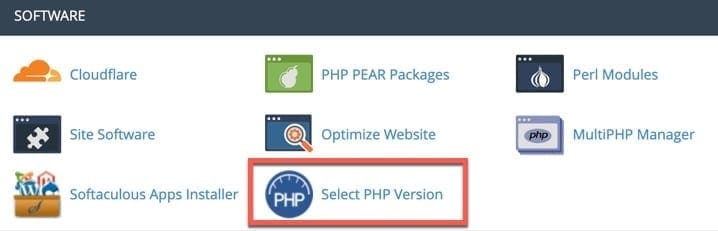 cpanel selectphpversion 1