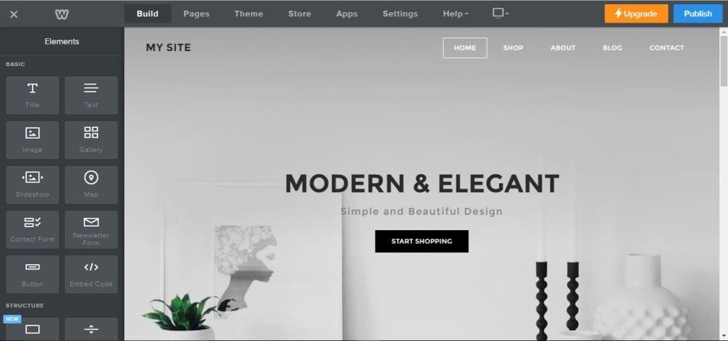 Weebly - ứng dụng thiết kế website 
