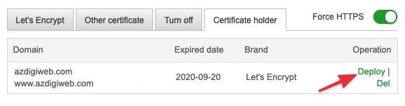 aapanel letsencrypt deploy