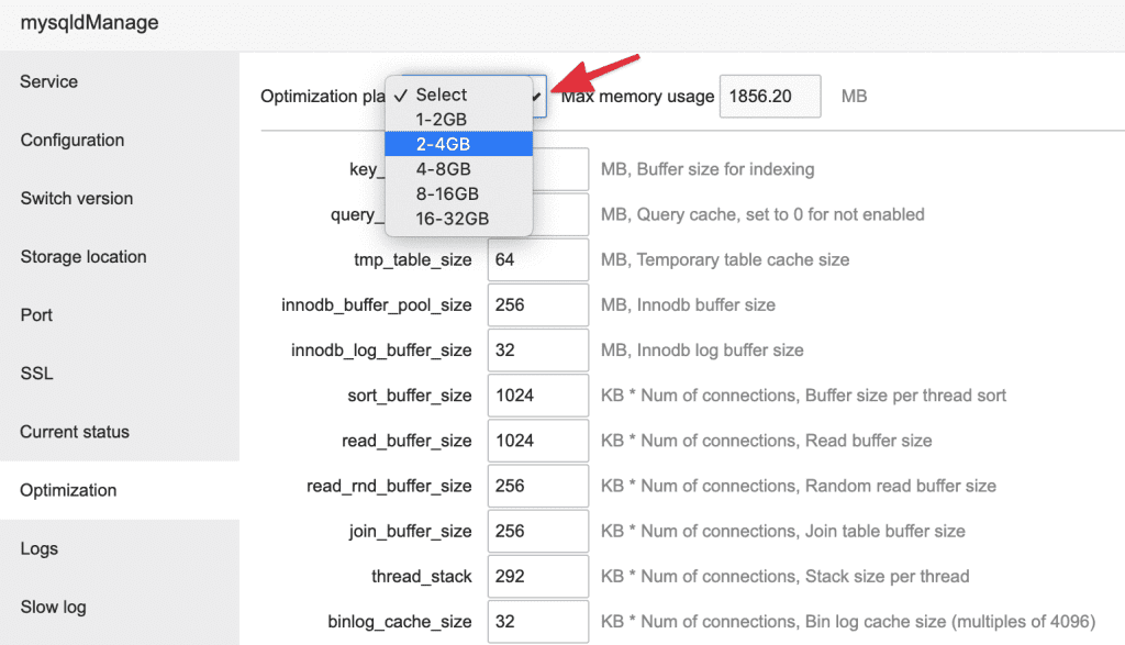 aapanel mysql optimization 3@2x