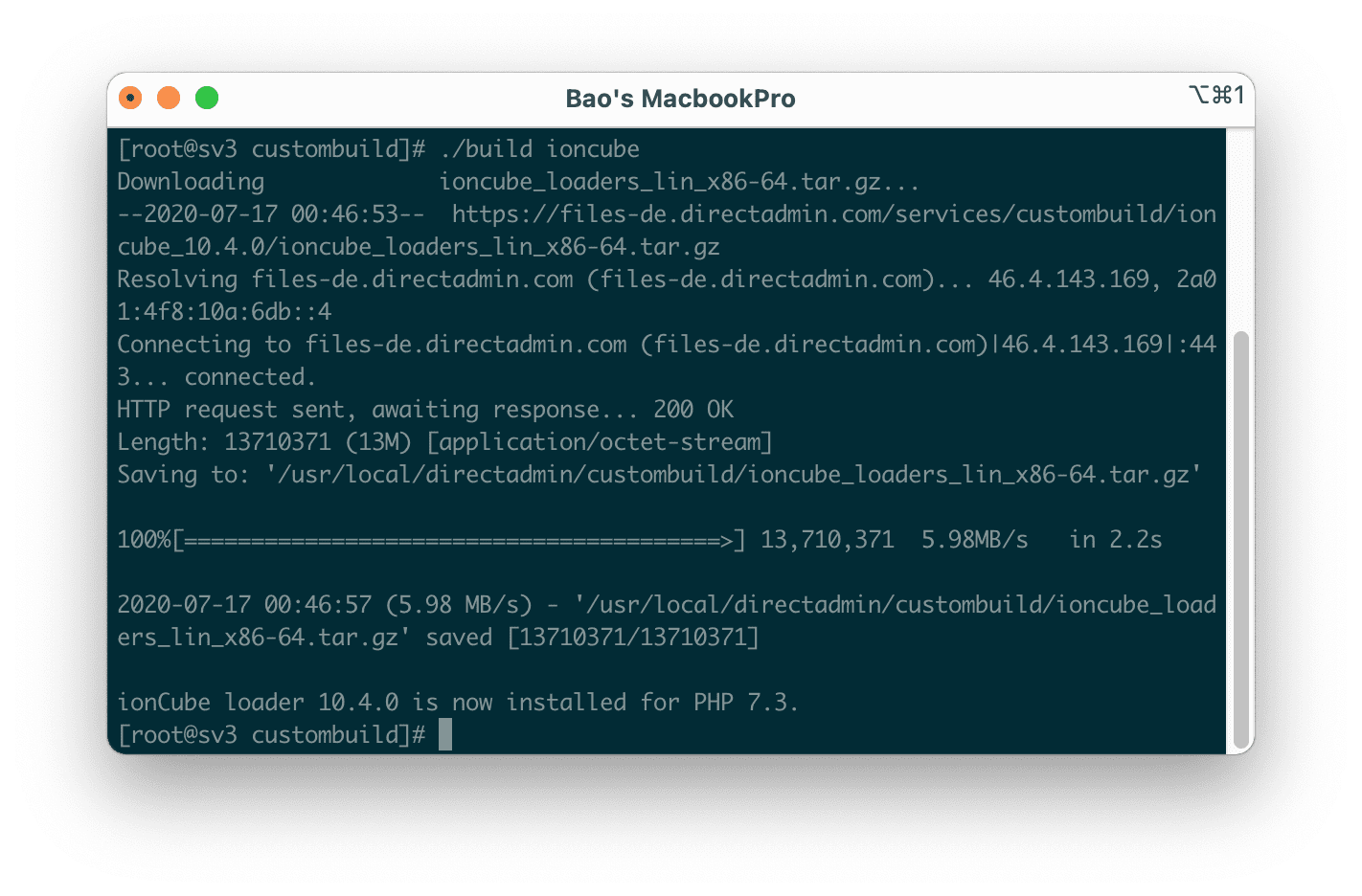 Install Ioncube into DirectAdmin