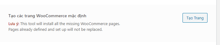 restore WooCommerce default pages