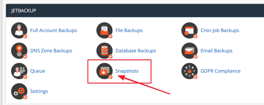Hướng dẫn sử dụng Snapshots trong JetBackup
