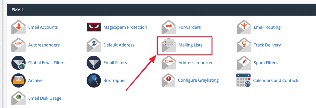 Mailing Lists cPanel