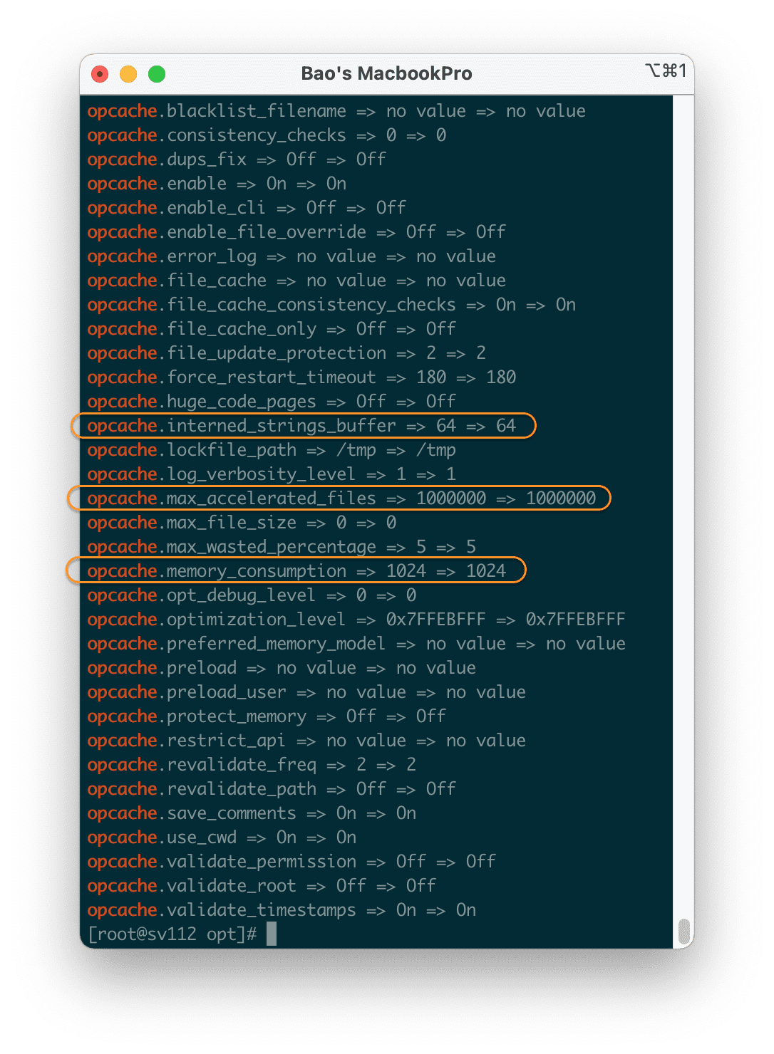 change OPCache parameter on FASTPANEL change config