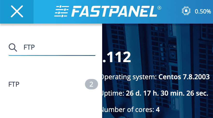 create an FTP account on FASTPANEL