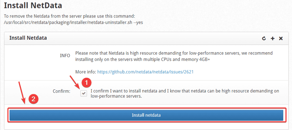 Install NetData into Centos Web Panel