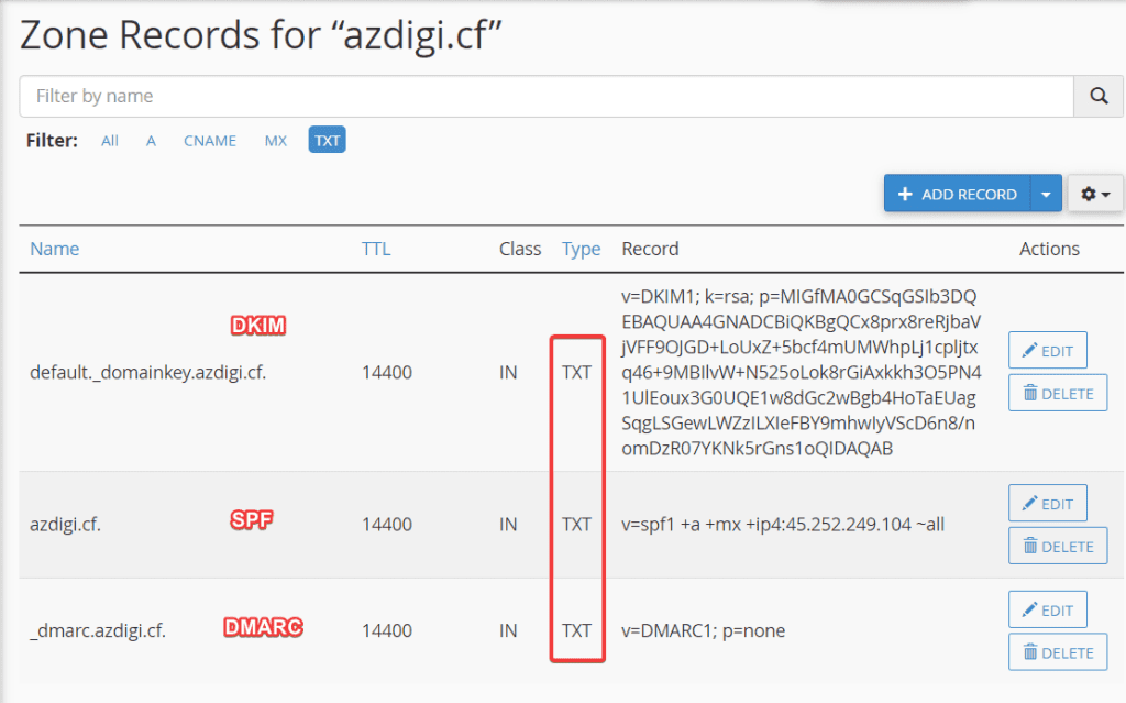 install DKIM SPF DMARC