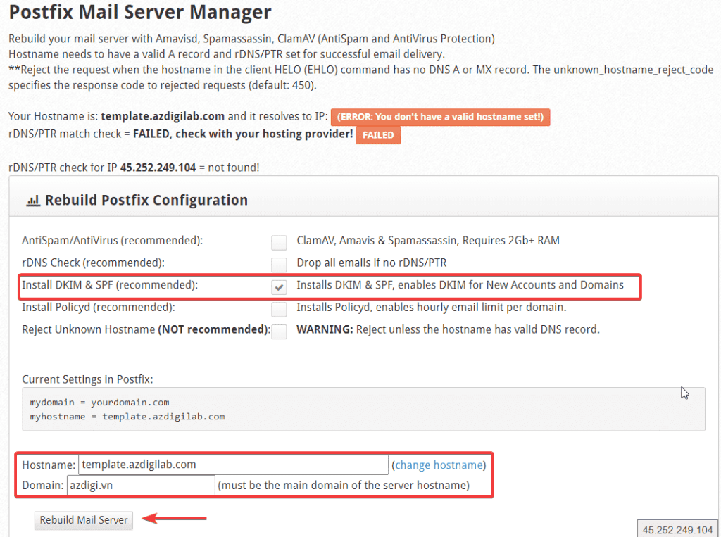 install DKIM SPF DMARC